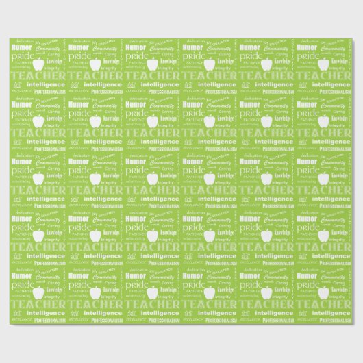 Leraar Pride Word Cloud+Apple/Lime Green Cadeaupapier (Vlak)