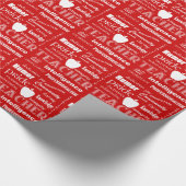 Leraar Pride Word Cloud+Apple/Poppy Red Cadeaupapier (Hoek)