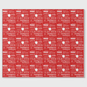 Leraar Pride Word Cloud+Apple/Poppy Red Cadeaupapier (Vlak)