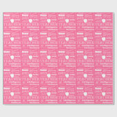 Leraar Pride Word Cloud+Apple/Zacht Roze Cadeaupapier (Vlak)
