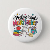Leraar Professionele Multitasker  Ronde Button 5,7 Cm (Voorkant)
