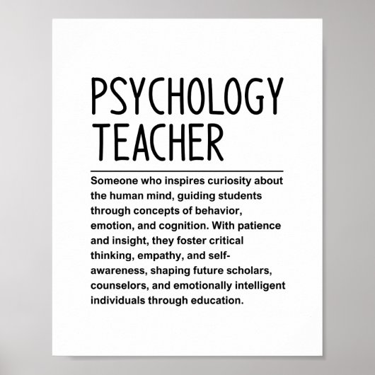 Leraar psychologie poster (Voorkant)