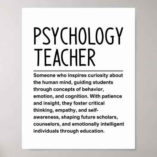 Leraar psychologie poster (Voorkant)