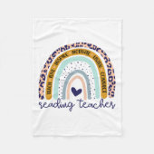 Leraar Rainbow Leopard Print Reading Specialist Fleece Deken (Voorkant)