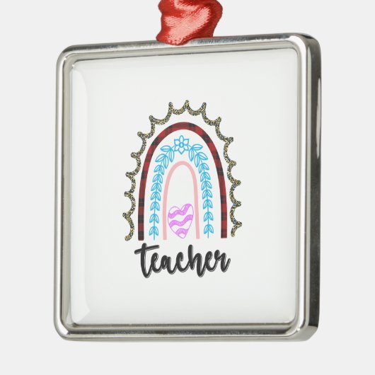 leraar Rainbow Metalen Ornament (Links)