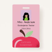 Leraar Red Apple Foto ID Badge (Voorkant)