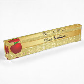 Leraar Red Apple Gold Classic Confetti Naambordje