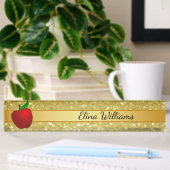 Leraar Red Apple Gold Classic Confetti Naambordje
