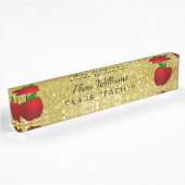 Leraar Red Apple Gold Classic Confetti Naambordje