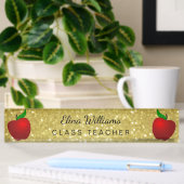 Leraar Red Apple Gold Classic Confetti Naambordje