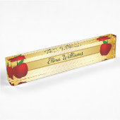 Leraar Red Apple Gold Classic Confetti Naambordje