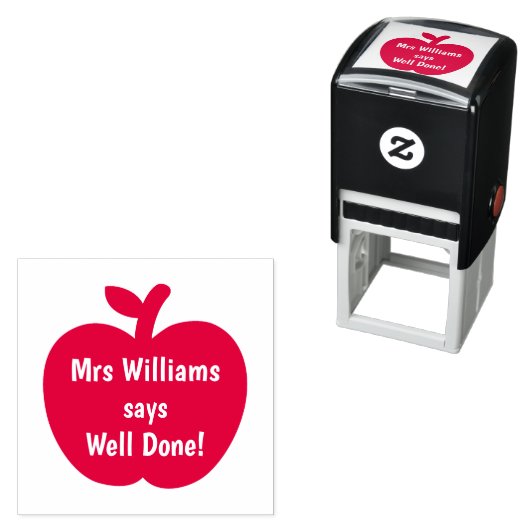 Leraar Red Apple heeft aanmoediging goed gedaan Zelfinktende Stempel (In situ)