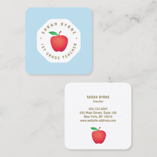 Leraar Red Apple Visitekaartje (Voorkant / Achterkant)
