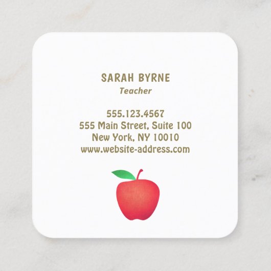 Leraar Red Apple Visitekaartje (Achterkant)