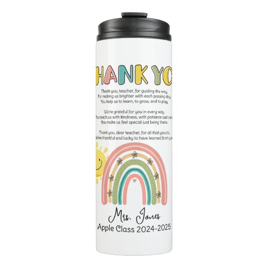 leraar regenboog gedicht einde van het jaar groete thermosbeker (Voorkant)
