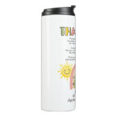 leraar regenboog gedicht einde van het jaar groete thermosbeker (Gedraaid links)