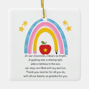 Leraar Regenboog Gedicht Keramische Versiering   P Keramisch Ornament