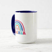 Leraar Regenboog Wordart Mok (Voorkant links)