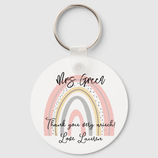 leraar regenboogonderwijs sleutelhanger (Achterkant)