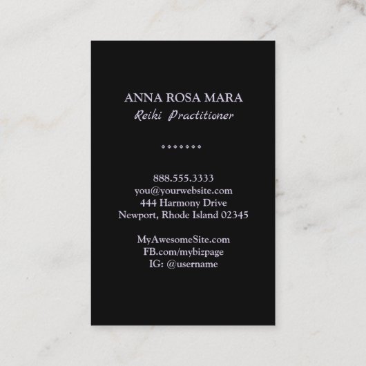 ** Leraar Reiki Master Symbool Glitter Visitekaartje (Achterkant)