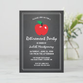 Leraar Retirement Apple Chalkboard Modern Script Kaart (Staand voorkant)