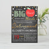 Leraar Retirement Chalkboard neemt een groot hart  Kaart (Staand voorkant)