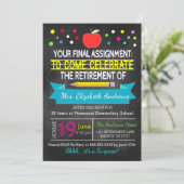 Leraar Retirement Chalkboard School is uit voor ev Kaart (Staand voorkant)