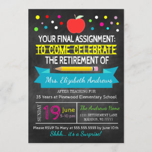Leraar Retirement Chalkboard School is uit voor ev Kaart