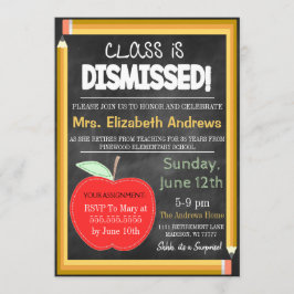 Leraar Retirement Chalkboard School is uit voor ev Kaart