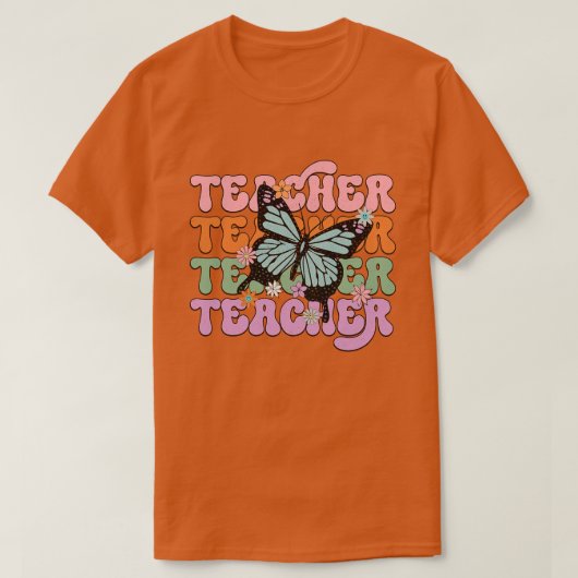 Leraar Retro Bloem 7 T-shirt (Design voorkant)