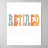 Leraar Retro Groovy Vrouwen Gelukkig Eerste Dag va Poster (Voorkant)