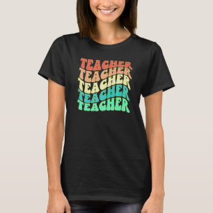 Leraar Retro hippie terug naar school T-shirt