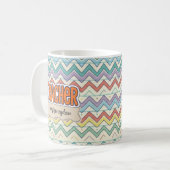 Leraar Retro Schoolpatroon  Koffiemok (Voorkant links)