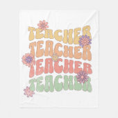 Leraar retro stijl tekst ontwerp fleece deken (Voorkant)