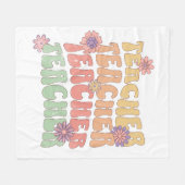 Leraar retro stijl tekst ontwerp fleece deken (Voorkant (Horizontaal))