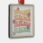 Leraar retro stijl tekst ontwerp metalen ornament (Rechts)