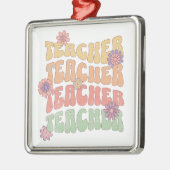 Leraar retro stijl tekst ontwerp metalen ornament (Links)