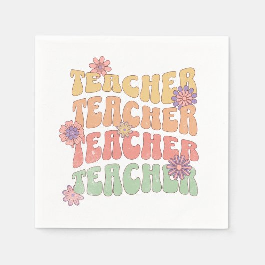 Leraar retro stijl tekst ontwerp servet (Voorkant)