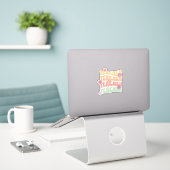 Leraar retro stijl tekst ontwerp sticker (Laptop op bureau)