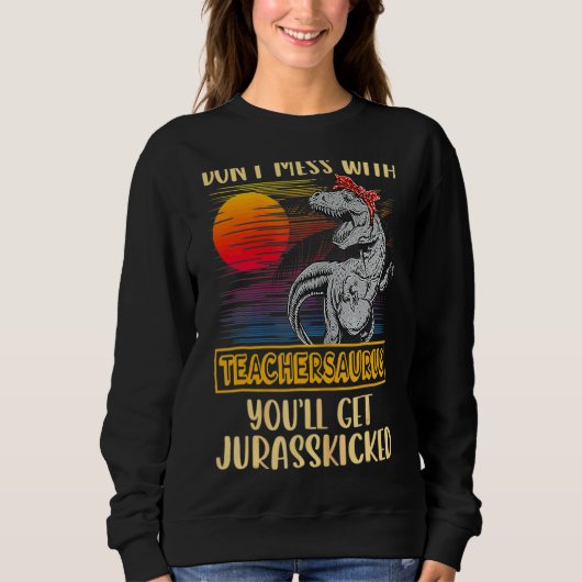 Leraar Rex Dinosaurus Mama Saurus Trui (Voorkant)