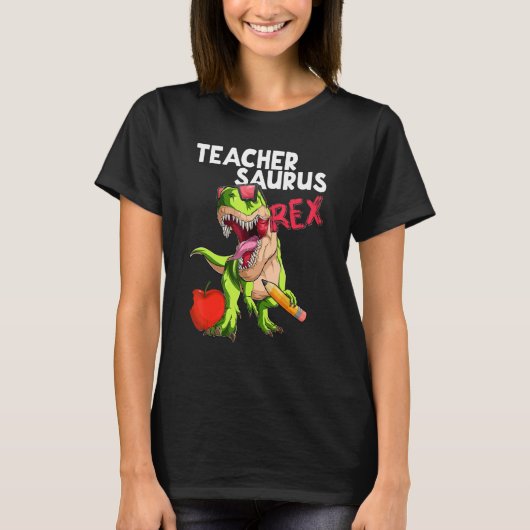 leraar Rex docent rex deinosaur terug naar sch T-shirt (Voorkant)