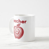 Leraar Rode Appel Ringen Cadeau Koffiemok (Voorkant links)