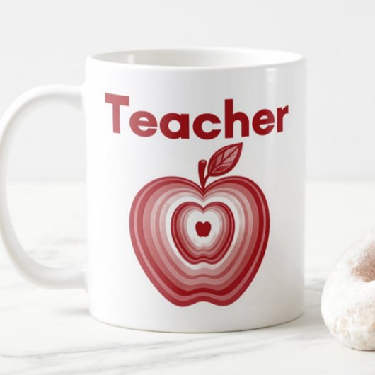 Leraar Rode Appel Ringen Cadeau Koffiemok