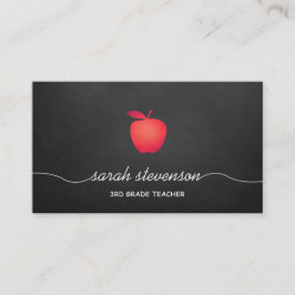 Leraar rode Apple Chalkboard Grade School Visitekaartje