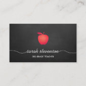 Leraar rode Apple Chalkboard Grade School Visitekaartje (Voorkant)
