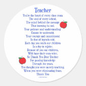 leraar ronde sticker (Voorkant)