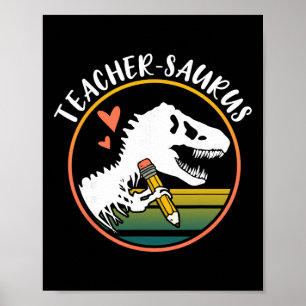 Leraar-saurus Grappige Dinosaurus Leraar Ontwerp T Poster