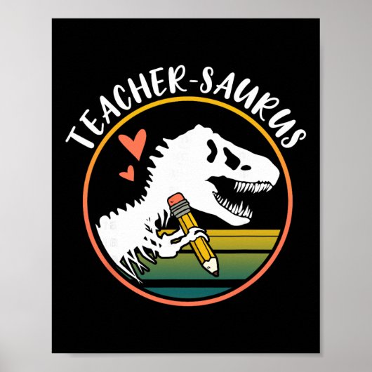 Leraar-saurus Grappige Dinosaurus Leraar Ontwerp T Poster (Voorkant)