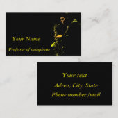 Leraar Saxophone Visitekaartje (Voorkant / Achterkant)