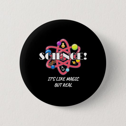 Leraar scheikunde is als magie maar dan echt ronde button 5,7 cm (Voorkant)